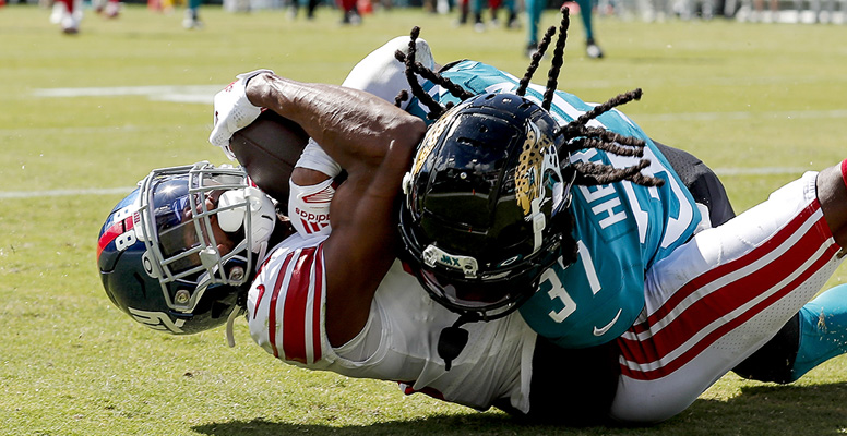 Giants stop Jaguars at 1-yard line for 23-17 win, get to 6-1